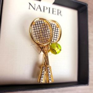 Napier Tennis Pin Brooch . New in Box